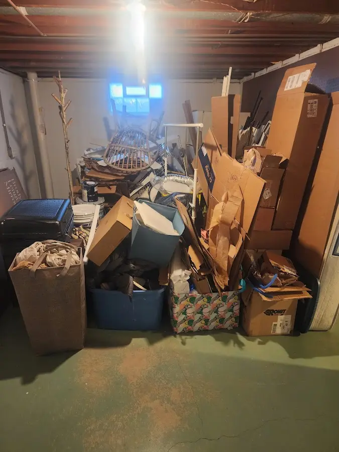 Roll-off dumpster container at job site for Cleanout Dumpster Rental in Fort Meade